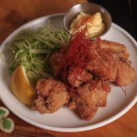 Karaage · Japanese fried chicken, shredded cabbage,  homemade tartar Sauce