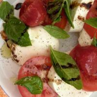Caprese Salad · Fresh Mozzarella, Basil, and Tomato
