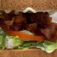 Blt · Bacon, lettuce, and tomato.