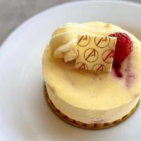 Rwc Cheesecake · White chocolate cheesecake with a raspberry swirl.