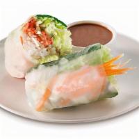 Vegetable Spring Roll · 1 roll | Lettuce, bean sprouts, carrot, coriander, mint and vermicelli wrapped in rice paper...