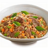Basil Fried Rice · Basil Fried Rice with choice of protein, eggs, carrot, green onions and Thai basil
