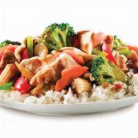 Soy Garlic Stir Fry · Fresh broccoli, baby corn, carrots, bell pepper and onions wok-tossed in our signature stir-...