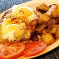 Egg Benedict With Ham · All served with a side of home fries or tomato eggs cooked to order.