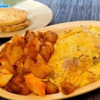 Jewish Western Omelette · Lox, onion, green peppers and mushrooms.
