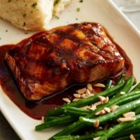 Ten Spice Glazed Salmon · fresh Atlantic salmon, with mashed potatoes and green beans, almonds.

Consuming raw or unde...