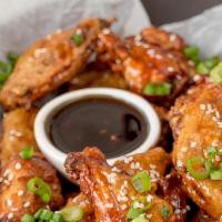 Korean Style Wings 24Pc · Fresh chicken wings in Korean style hit all the flavor notes, and are a little sweet, spicy,...