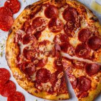 Pepperoni Pizza 10” · Tomato sauce, mozzarella, and pepperoni.