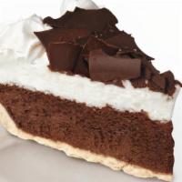 French Silk Pie - Whole · A rich, creamy chocolate silk filling in a buttery flaky pastry shell topped with real whipp...