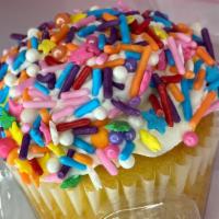 Vanilla Cupcake With Sprinkles  · 