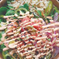 Lava Tuna Poke Bowl · Lava tuna mix, house-pickled jalapeño, shaved red onion, spicy mayonnaise, green onion, wasa...