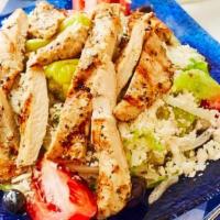 Greek Salad Platter · Crisp iceberg lettuce, tomato, onion, pepperoncinis, kalamata olives, feta, and Athens dress...