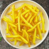 Fries · Idaho potato fries cooked until golden brown and garnished with salt.