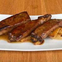 Honey Rosemary Glazed Ribs · St Louis style pork ribs, honey rosemary glaze, hand-cut fries