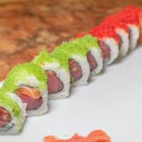 Christmas Roll (8 Pieces) · Salmon, Tuna, Avocado, Masago, Wasabi.