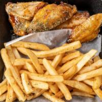 Wings (5), Fries And A Can Soda Of Water · Must Add 1 Flavor  for wings in the notes:
Sweet Chili 
Teriyaki
Lemon Pepper 
BBQ 
Jerk
Caj...