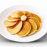 10 Dollar Pancakes · 10 mini buttermilk pancakes served with warm syrup.