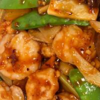 Triple Delight · Spicy. Shrimp,  chicken and pork with mixed vegetable in garlic sauce.