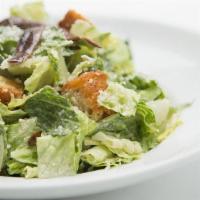 Caesar Salad | Gfm · Romaine lettuce tossed with a creamy Caesar dressing, Romano cheese, roasted pumpkin seeds, ...