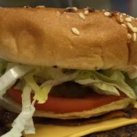 Cheese Burger · Served with mayo, mustard, lettuce, onions, tomatoes pickles and American cheese.