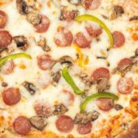 Sausage Pizza · Handmade dough filled up with high quality sausage and cheese. 

Size: Medium

Includes: Che...