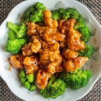 General Tso'S Chicken · Spicy. Tender and crispy chicken chunks with. Spicy glazed sauce served with steamed broccol...