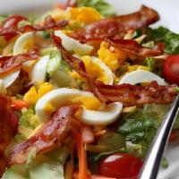 Bistro Salad · Mixed greens, cucumbers, eggs, bacon, 3 cheese blend, croutons. Add Protein for $7. Choice o...