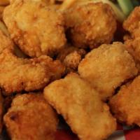 Boneless Wings (Small) · 8 oz of all white chicken breast nuggets tossed in your favorite wing sauce. Served with cel...