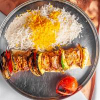 Shish Kabob · Filet mignon, bell pepper, onion, smoked tomato, zafron basmati rice.