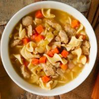Homestyle Chicken Noodle · Fresh vegetables & tender all-white chicken breast simmered in a delicately seasoned chicken...