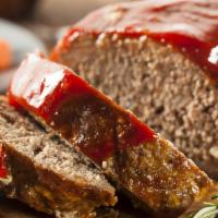 Meatloaf Dinner · Topped with mushrooms brown sauce. Served with you choose two dinner sides & soup or salad