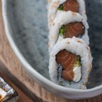 Japanese Bagel Roll (Jb)* · Salmon, cream cheese, scallion inside out roll with sesame seed. *Consuming raw or undercook...