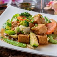 Stir Fry Mixed Vegetable · Broccoli, carrot, mushroom, napa, snow pea and zucchini.