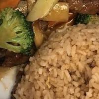 Beef With Mixed Vegetables · Sauteed beef with broccoli, bamboo shoots, water chestnuts, carrots, snow peas, mushrooms an...