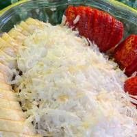 Aloha Acai Bowl · Acai Strawberry Pineapple Banana Base topped with Strawberry Banana Granola and Coconut Shreds