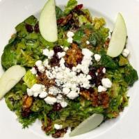 Crossing Salad · Mixed field greens & baby spinach, topped with. granny-smith apples, candied nuts, dried cra...