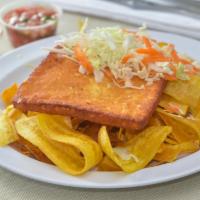 Tajadas Con Queso (Fried Plantain Chips With Fried Cheese) · 