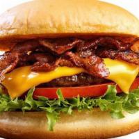 Turkey Bacon Burger · 1/2 lb. Turkey bacon burger is made with 100% Angus beef. Includes American cheese, lettuce,...