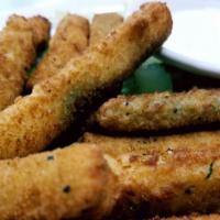 Fried Zucchini Sticks · Served with ranch.