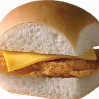 Crispy Chicken Breast Slider Cal 230 · Our Crispy Chicken Slider is made with all white meat and topped with melted cheese: America...