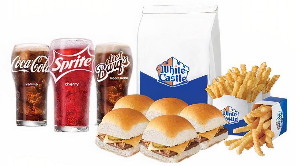 Cheesy Meal For 3 · 15 Cheese Sliders, 3 small fries, and 3 small soft drinks.