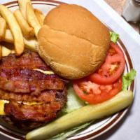 Bacon Cheeseburger Deluxe  · 1/2 lb. Comes with  a pickle, and your choice of side.