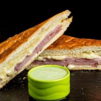 Ham & Cheese · Simple & Delicious. Smoked ham and melted Swiss Cheese, mayo, press toasted on authentic Cub...
