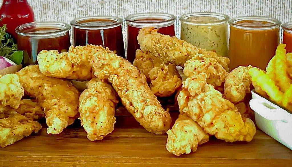 3 Chicken Tenders  · Crispy white meat tenders fried to perfection and paired with your favorite sauce