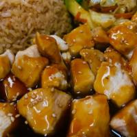 Teriyaki Chicken · All to-go hibachi lunch served with mixed veggies and steamed rice.