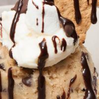 Cookie Dough Scoop - S’Mores* - Cinnadoodle Scoop · our homemade cookie dough topped with a dollop of marshmallow frosting, marshmallows, graham...