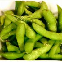 Edamame · Steamed Japanese soybeans sprinkled with a touch of salt.