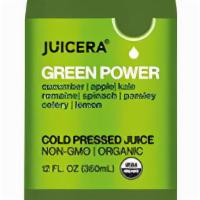 Green Power · Kale, spinach, cucumber, celery, Romaine, parsley, lemon, and green apple.
