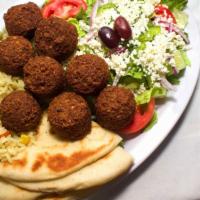 Falafel Platter · Deep fried balls made from chickpeas and herbs.