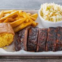 Louis Ribs · Served with two sides and a slice of cornbread.
